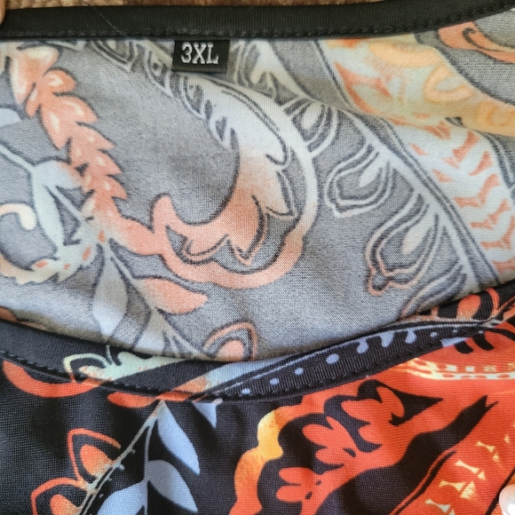 'Shein' Plus Size Floral Print Beaded Pearl Bell Sleeve Maxi Dress, Women's Plus - Picture 7 of 16